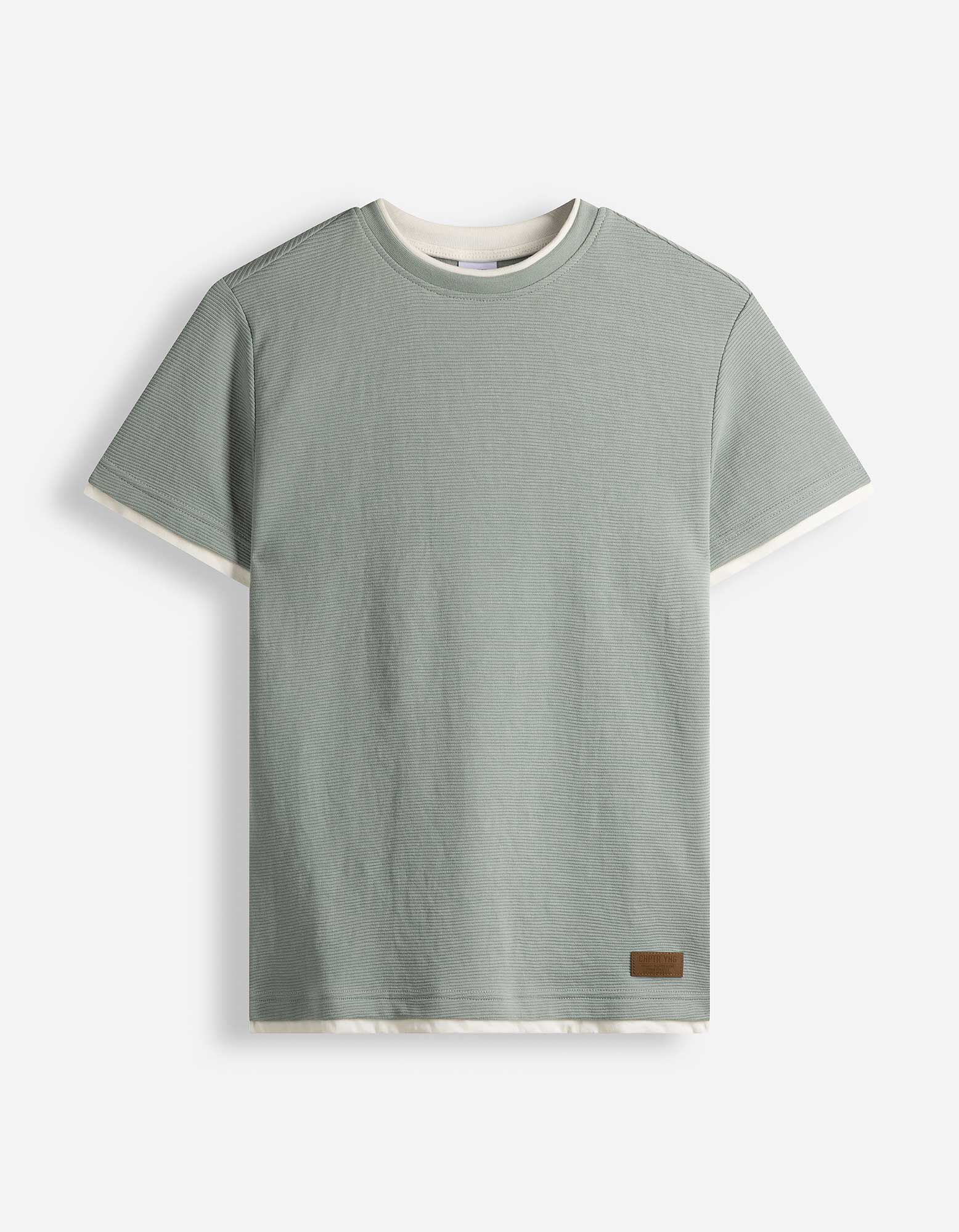 T-Shirt - Double-Layer-Look - Hellgr&uuml;n