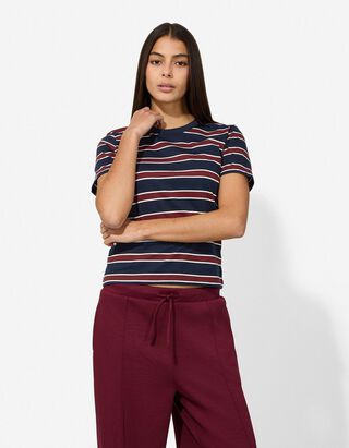 T-Shirt - Streifen - dunkelblau