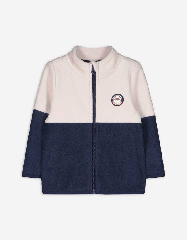 Sweatjacke - Mehrfarbiges Design - beige