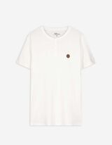 T-Shirt - Knopfleiste - weiß