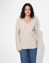 Pullover - Scollo a V - grigio chiaro