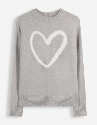 Pullover - Jacquard - Hellgrau