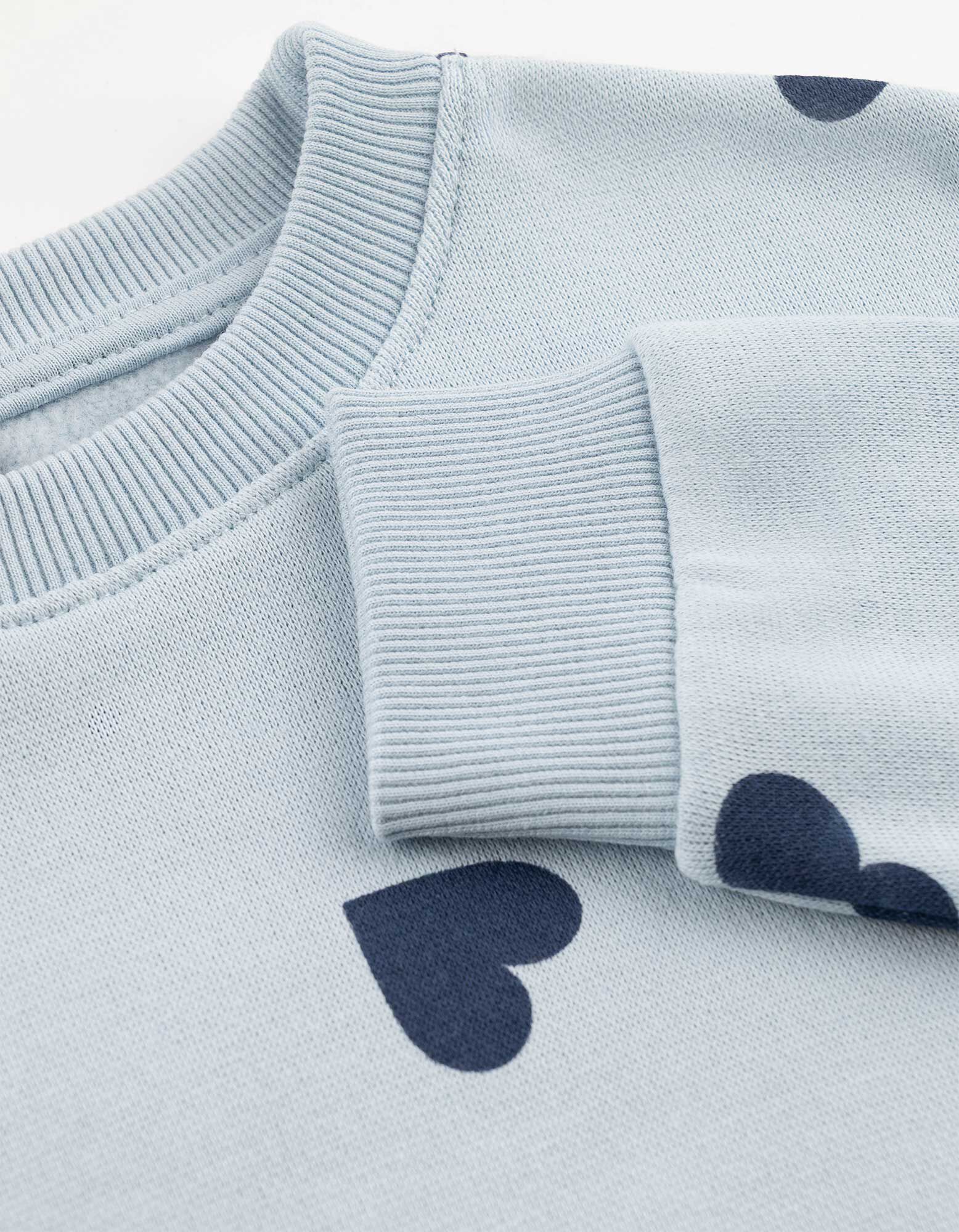 Sweatshirt - Allover-Muster - Hellblau