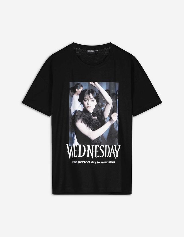 T-shirt - Wednesday - zwart