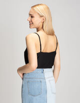 Damen Top - Spitzenbesatz 