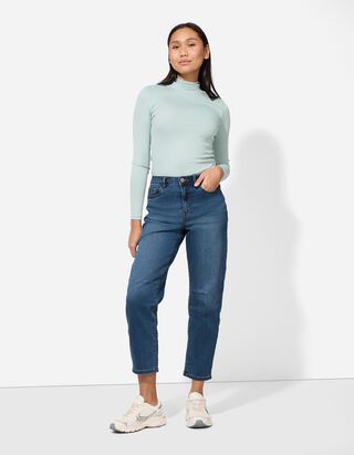 Jeans - Forma balon - Albastru