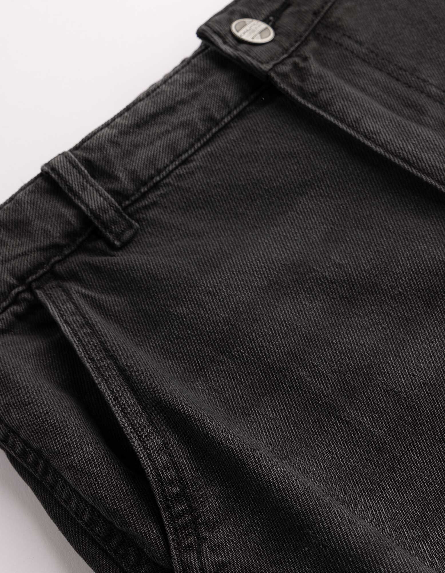 Cargoshorts - black denim - schwarz