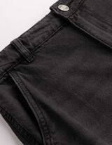 Cargoshorts - black denim - schwarz