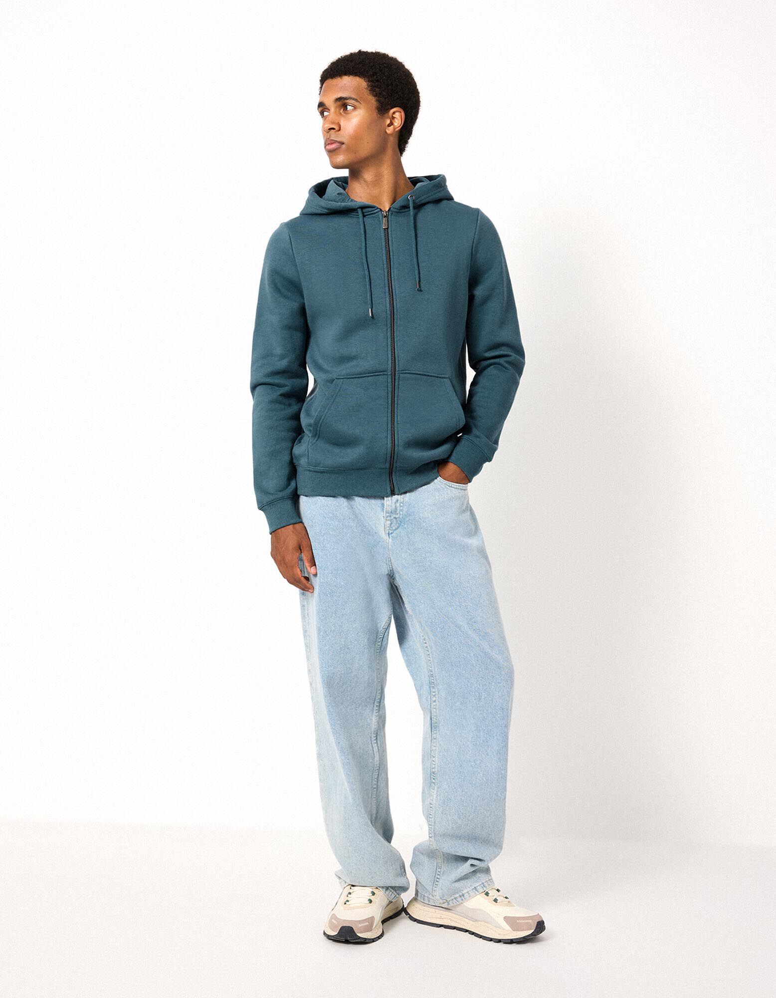 Sweatjacke - Kapuze - Petrol
