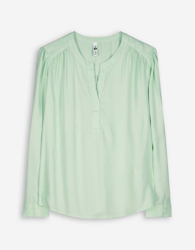Bluza - LENZING™ ECOVERO™ - svetlo-zelena