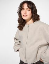 Jacke - Cropped - beige