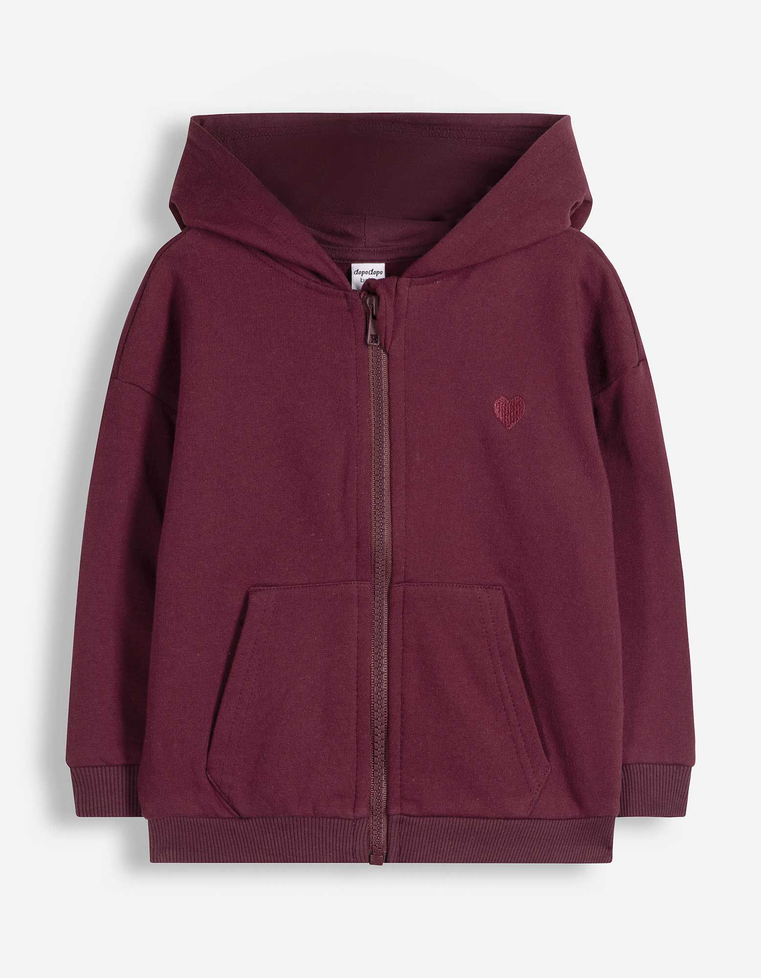 Sweatjacke - Applikation - Dunkelrot