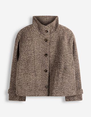 Jacke - Fischgr&auml;tmuster - Braun