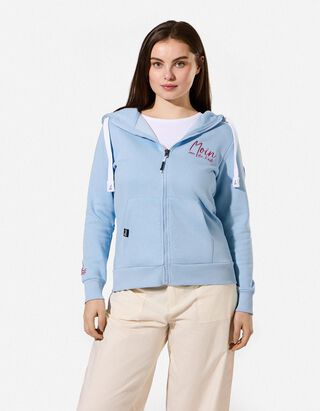 Sweatvest - Borduursel - blauw