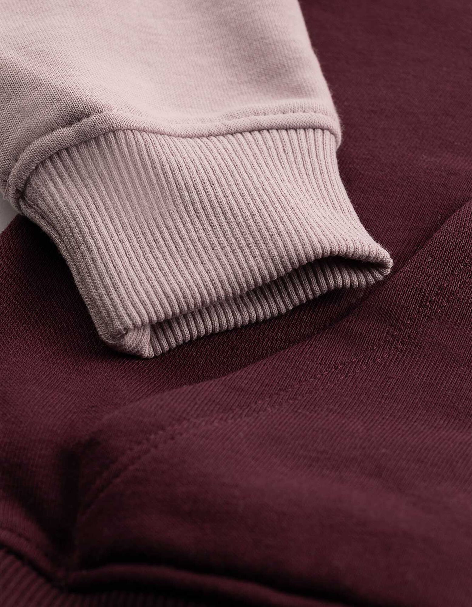 Sweatshirt - Blockmuster - Dunkelrot