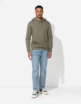 Pulover s kapuco - Me&scaron;anica bombaža - temno zelena