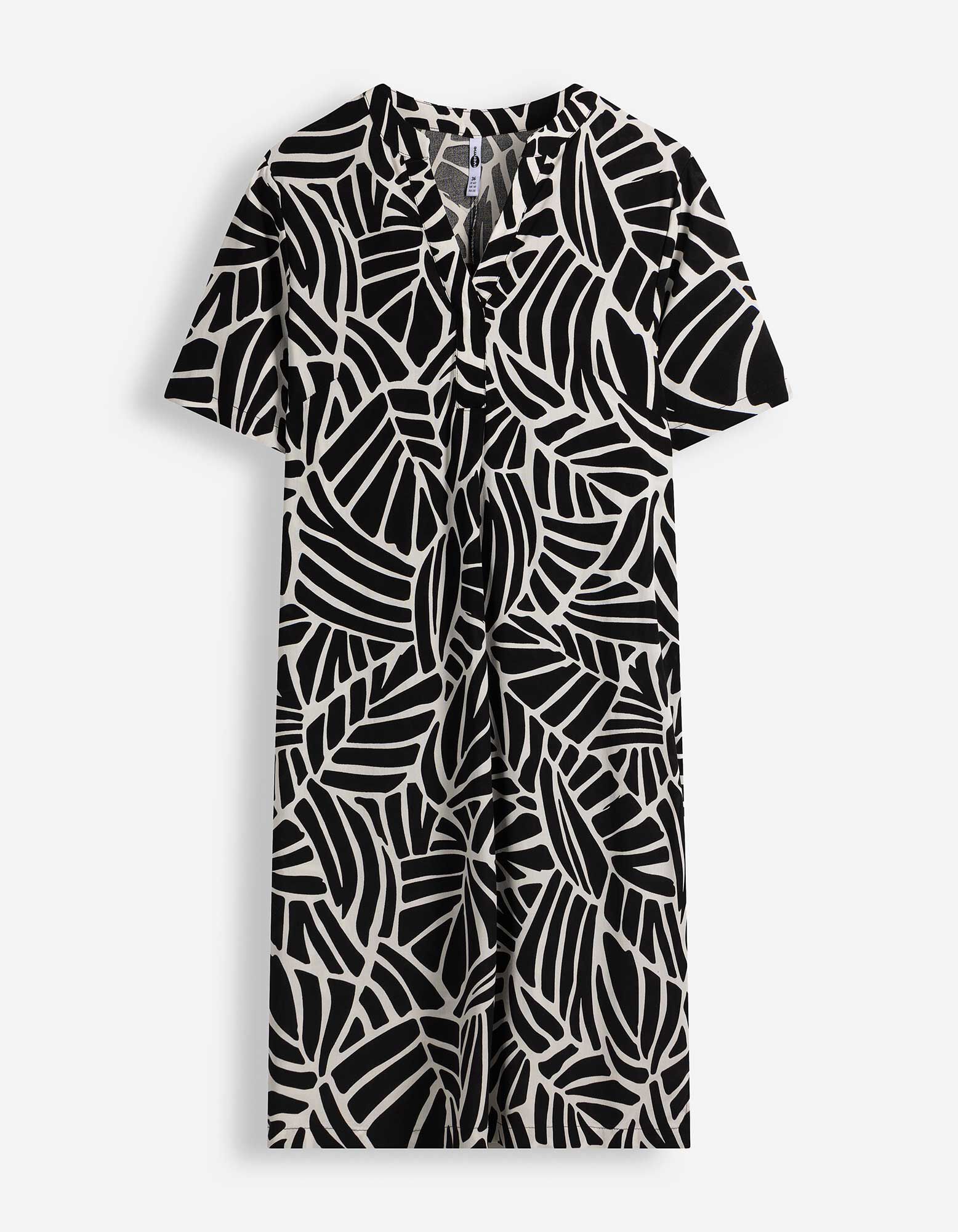 Kleid - Allover-Print - Beige
