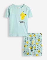 Pigiama completo (maglia + shorts) - Pok&eacute;mon - turchese