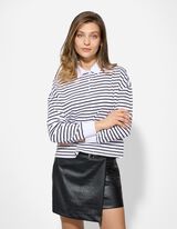 Poloshirt - Streifen - wei&szlig;