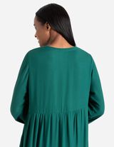 sukienka midi - LENZING&trade; ECOVERO&trade; - ciemny zielony