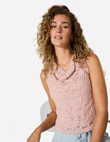 Top sans manches - Encolure b&eacute;nitier - ros&eacute; tendre 