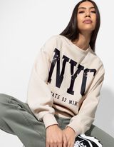 Felpa - Scritta - beige