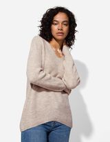 Pullover - V-Ausschnitt - beige
