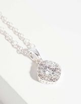 Ketting en oorbellen - Siersteentjes - zilver