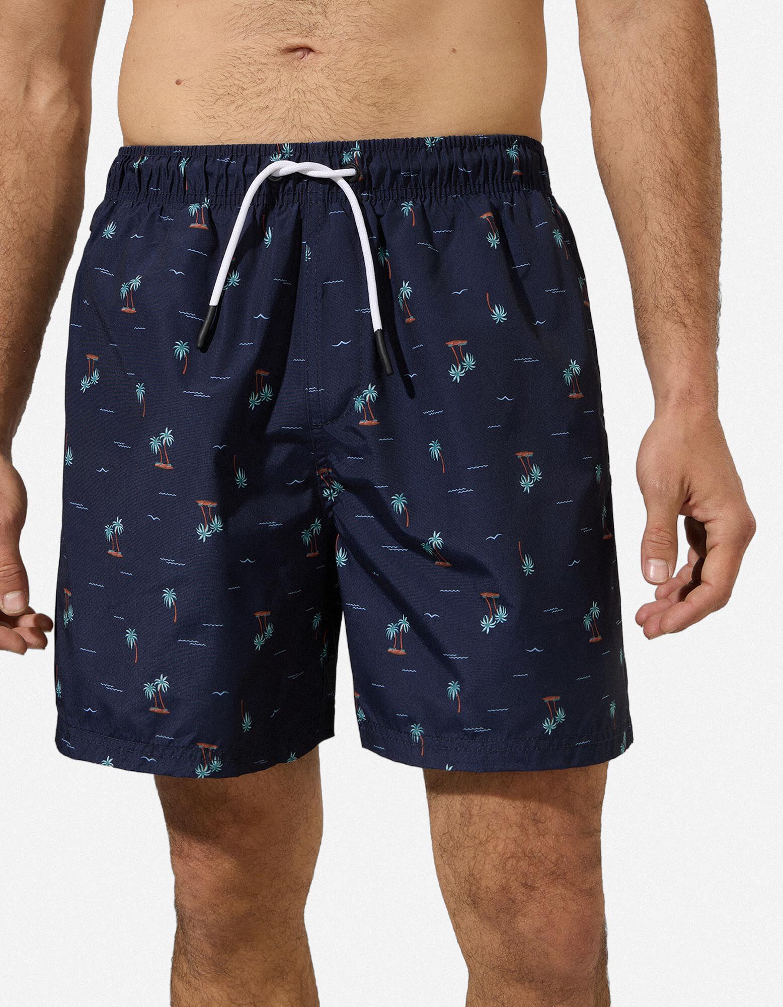 Badehose - Print - dunkelblau