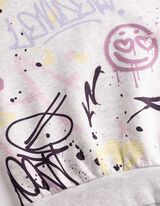 Hoodie - Allover-Print - Hellgrau