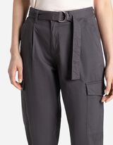 Kelnės su kišenėmis - Medvilnės mišinys - tamsiai pilkas