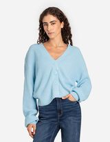 Pletena jopa - Rebrasta pletenina - svetlo modra