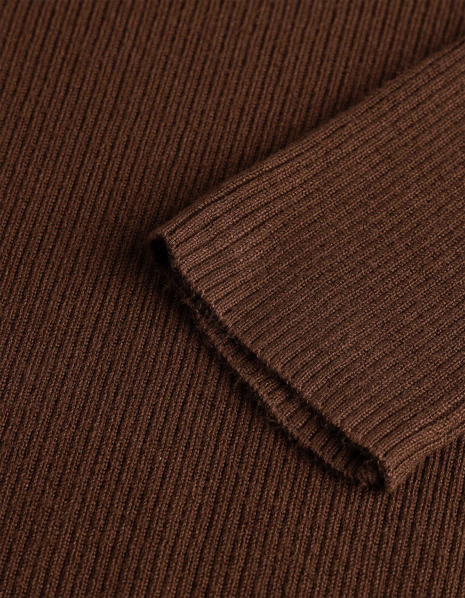 Pullover - Rippenstruktur - Dunkelbraun
