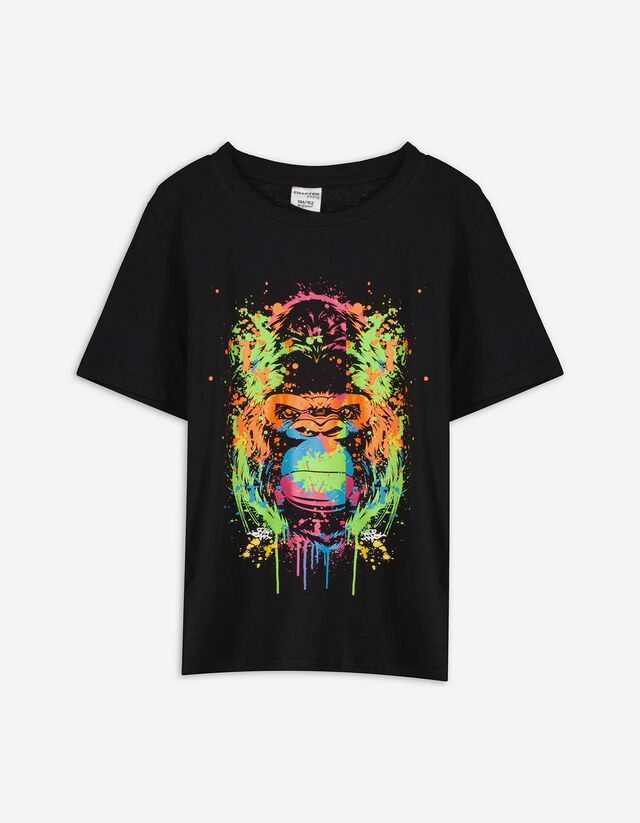 T-Shirt - Frontprint - schwarz