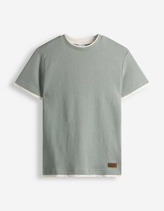 T-Shirt - Double-Layer-Look - Hellgr&uuml;n