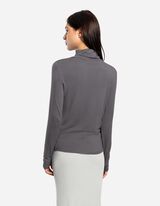 Bluză de corp cu mânecă lungă - LENZING™ ECOVERO™ - Gri inchis