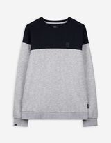 Sweatshirt - Color-Blocking - grau