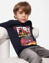 Bluză de corp cu mânecă lungă - Bumbac - Albastru inchis