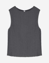 Top - Collo a mosca - grigio scuro