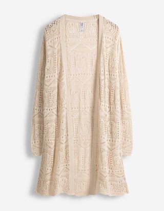 Kardigan - D&iacute;rkovan&aacute; krajka - b&eacute;žov&aacute;