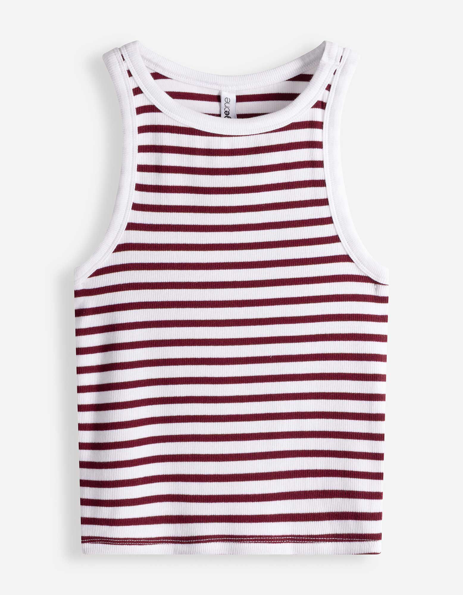 Tanktop - Geribde structuur - wit
