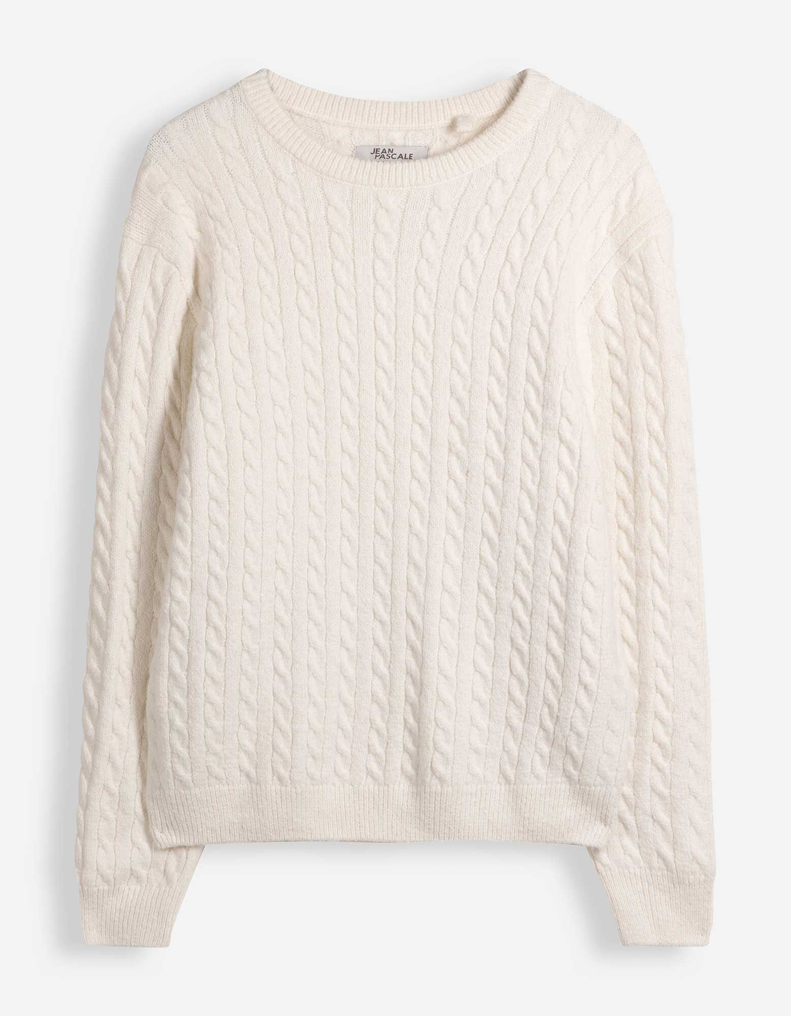 Pullover - Zopfstrick - Off-White