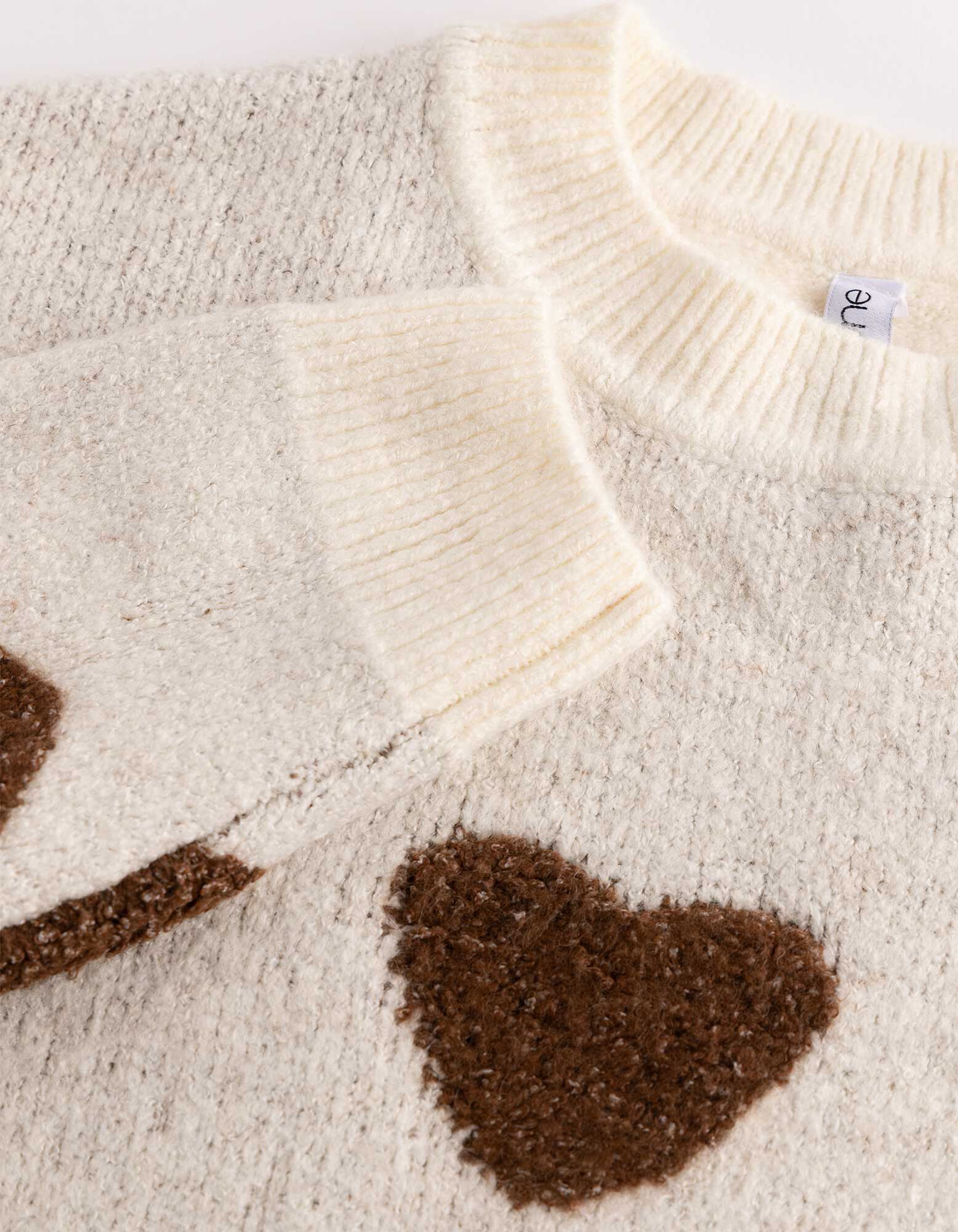 Pullover - Herzen - Off-White
