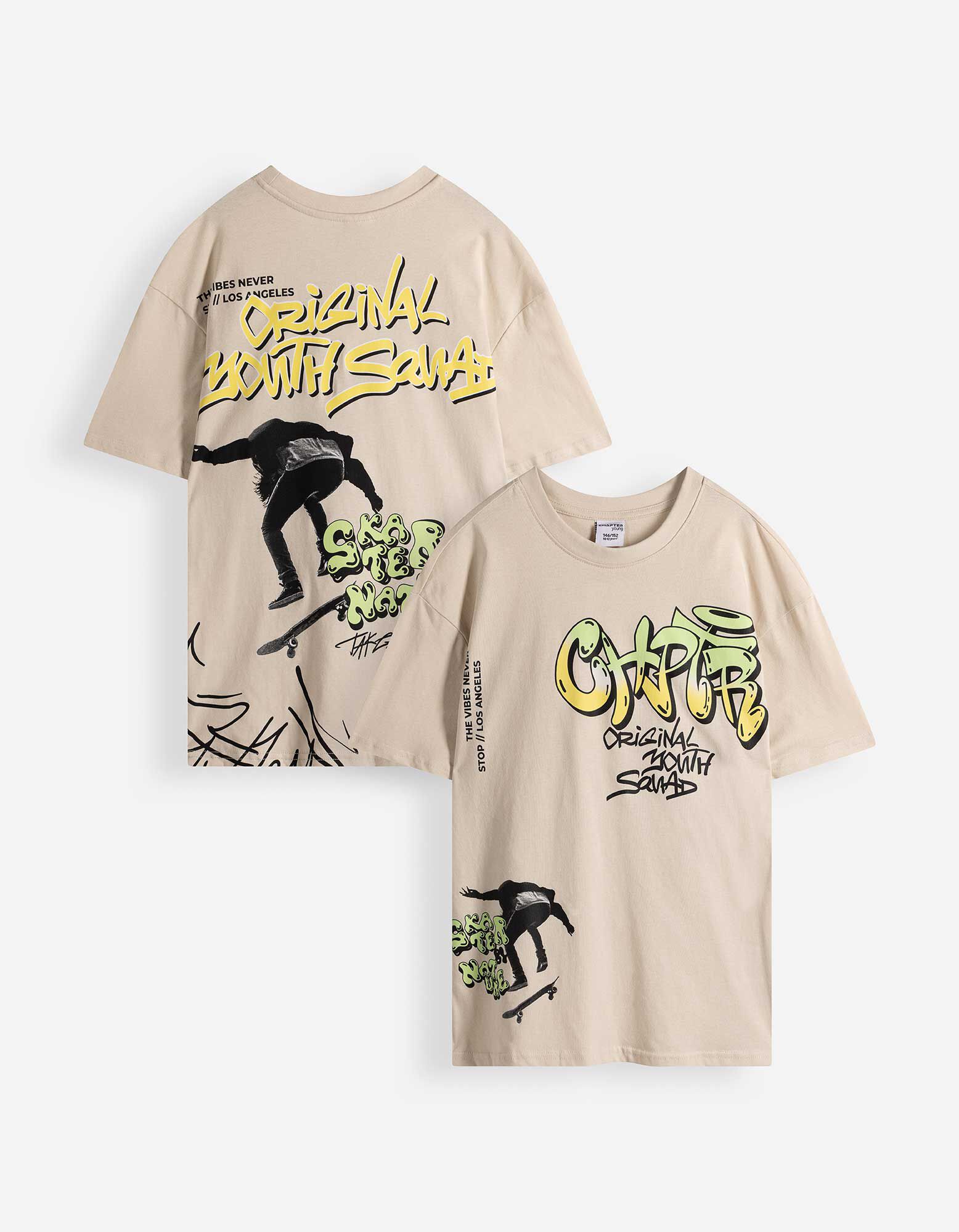 T-shirt - Coupe oversize - Gris clair