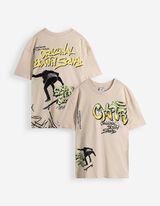 T-shirt - Coupe oversize - Gris clair