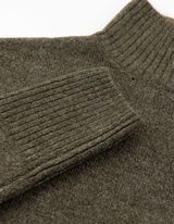 Žebrovan&yacute; pleten&yacute; svetr - Mockneck - Khaki zelen&aacute;