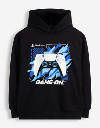 Pulover s kapuco - PlayStation - črna