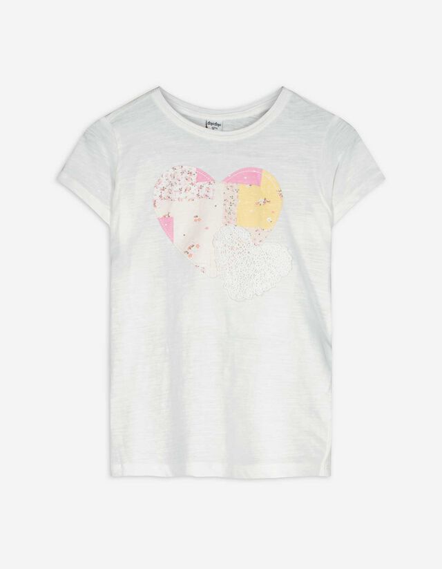 T-Shirt - Applikation - weiß