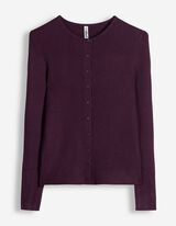 Cardigan - Texture c&ocirc;tel&eacute;e - mauve