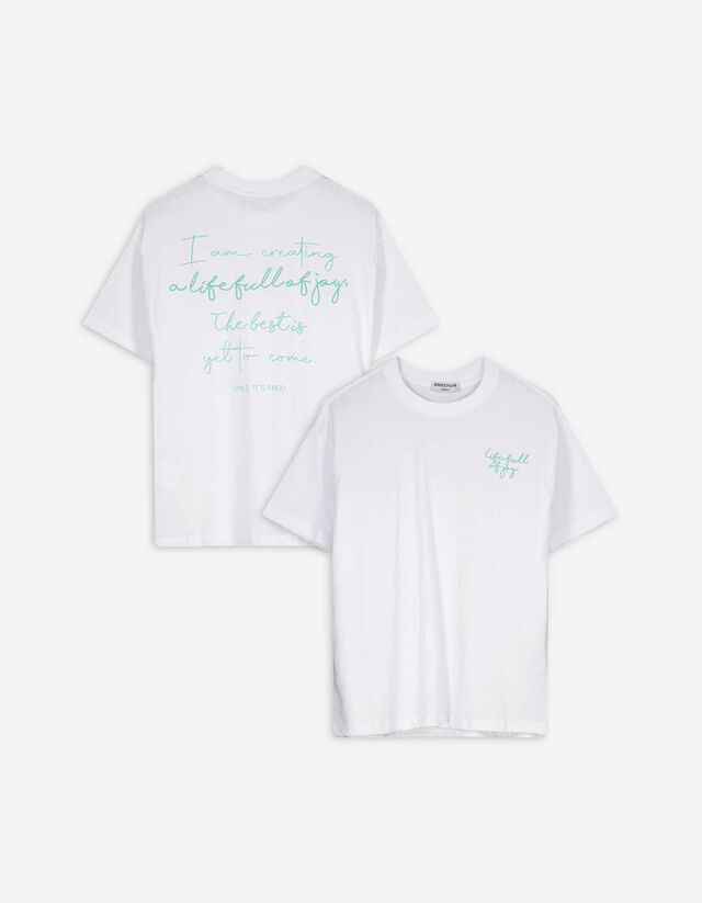 T-Shirt - Rückenprint - weiß